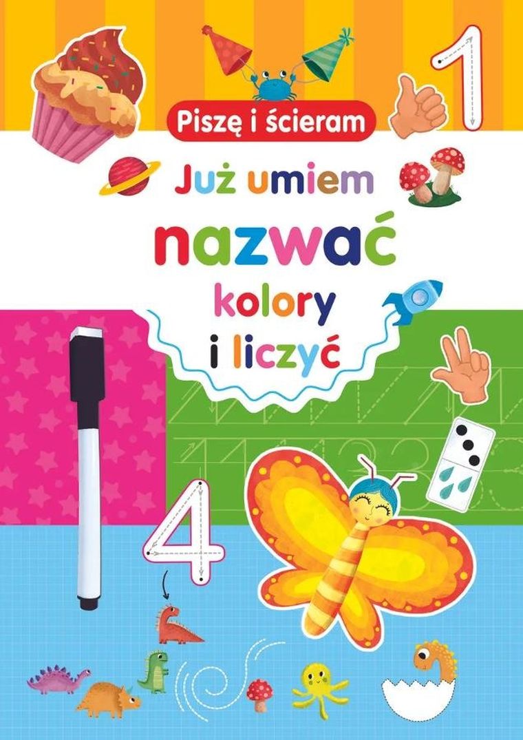Piszę i ścieram. Już umiem nazwać kolory i liczyć