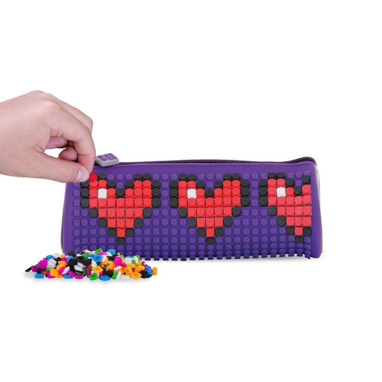 Pixie Crew, piórnik, tuba, szary, fioletowy panel