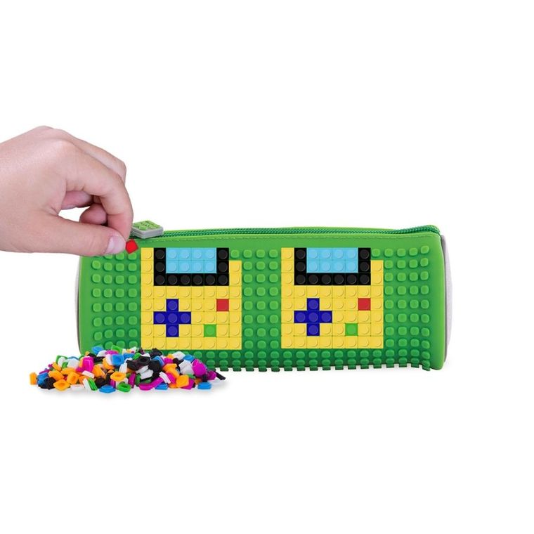 Pixie Crew, piórnik, tuba, szary, zielony panel