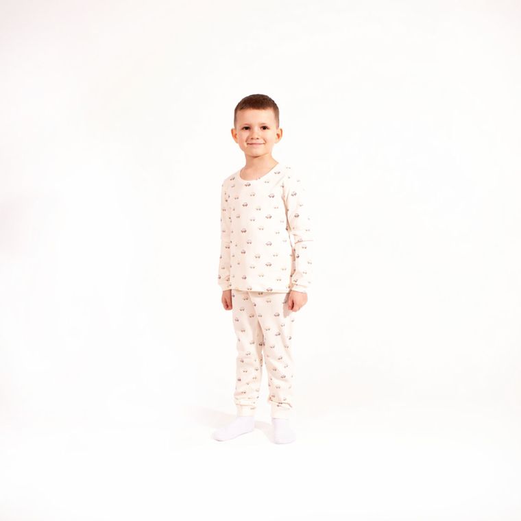 Piżama chłopięca, beżowa, Nicol