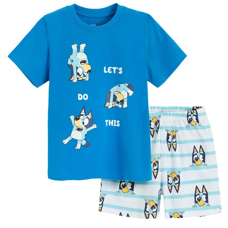 Piżama chłopięca, niebieska, Bluey, Licence Brand