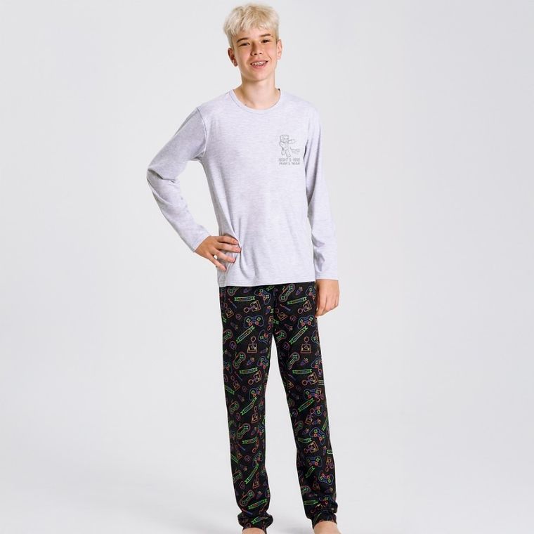 Piżama chłopięca, szara, Julio, Taro