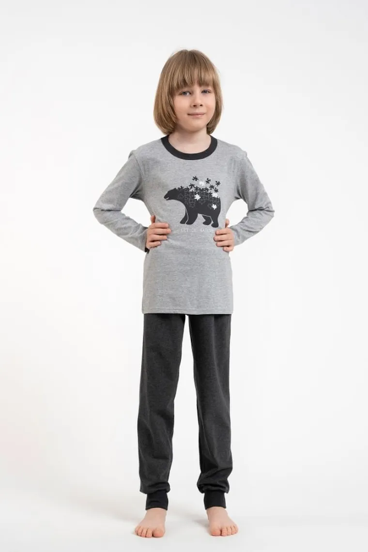 Piżama chłopięca, szara, Morten, Italian Fashion