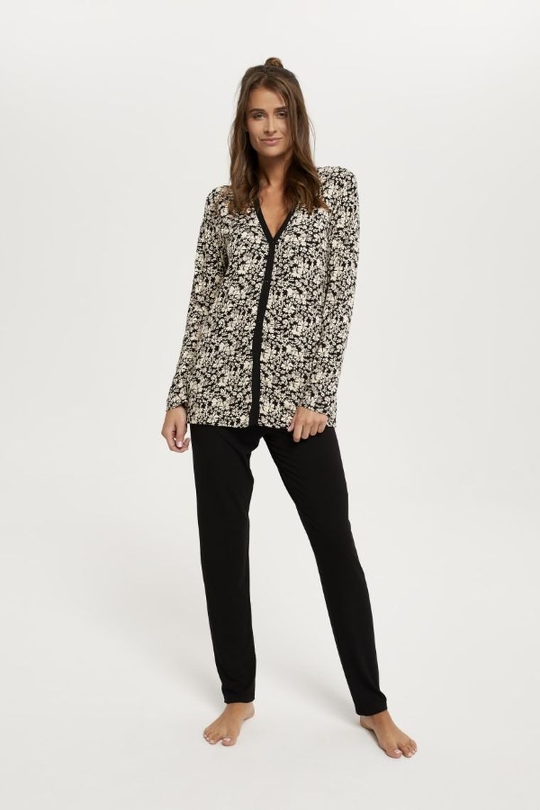 Piżama damska, czarna, Abisynia, Italian Fashion