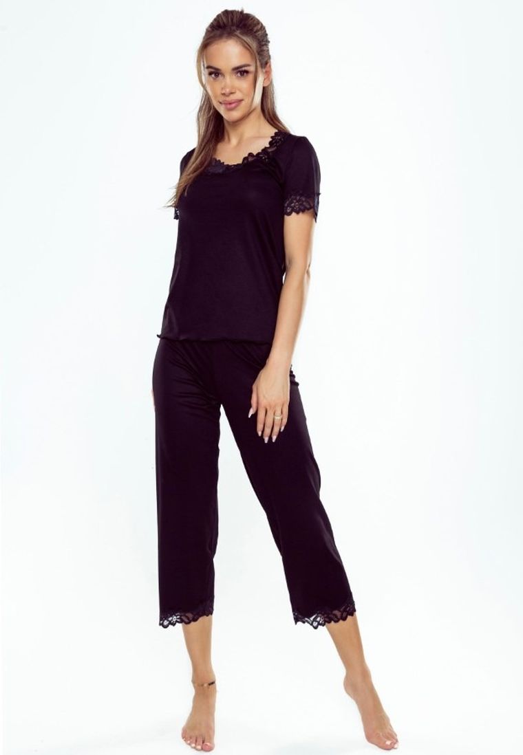 Piżama damska, czarna, Eldar