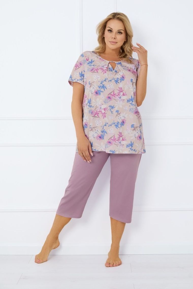 Piżama damska, fioletowa, Italian Fashion