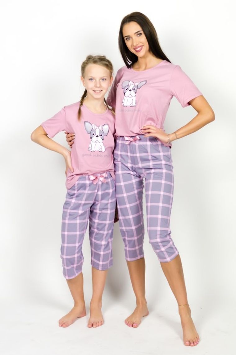 Piżama damska, fioletowo-różowa, Hoop