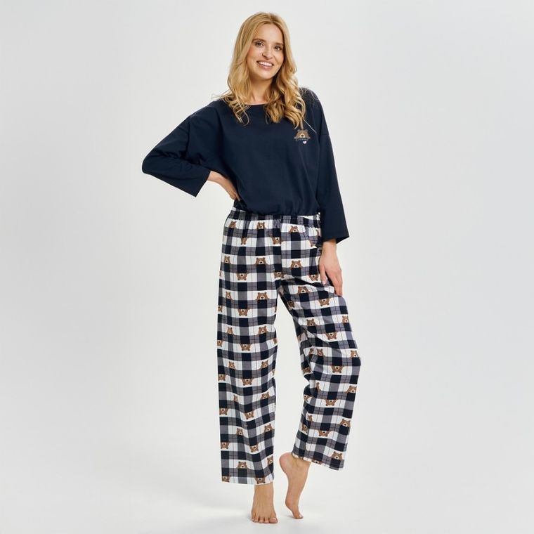 Piżama damska, granatowa, Astid, Taro