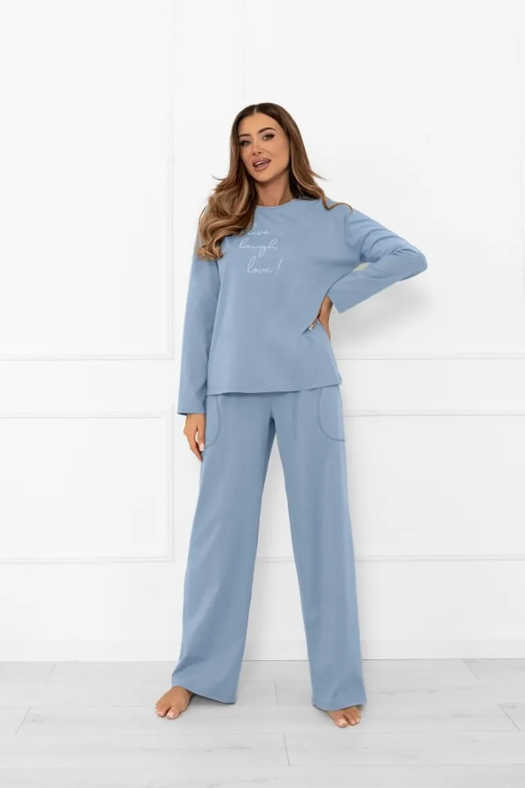Piżama damska, niebieska, Ksara, Italian Fashion