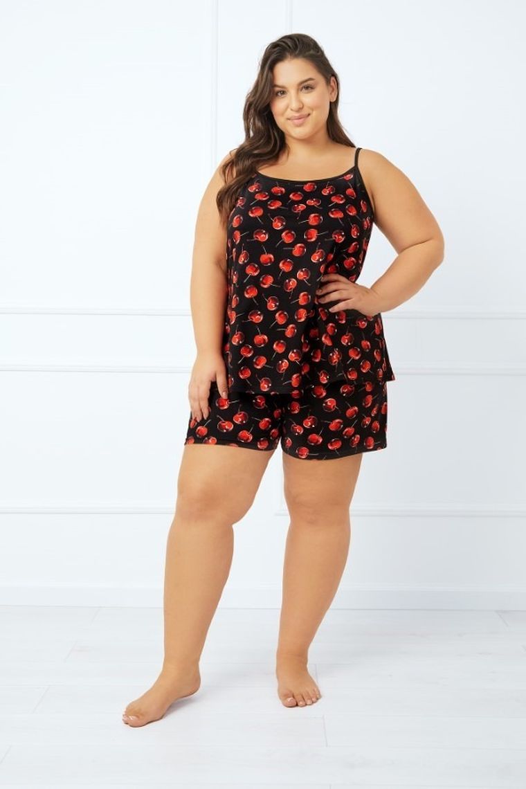 Piżama damska, plus size, mix, Cherry, Italian Fashion
