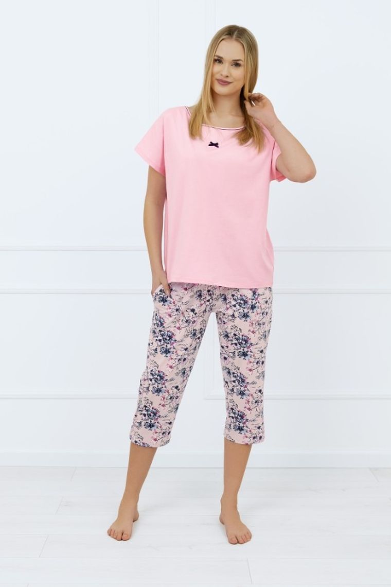 Piżama damska, plus size, różowa, Italian Fashion