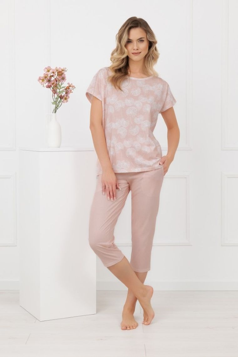 Piżama damska, różowa, Kalina, Italian Fashion