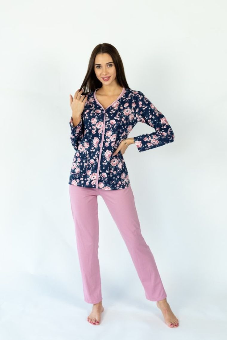 Piżama damska, różowo-granatowa, Hoop