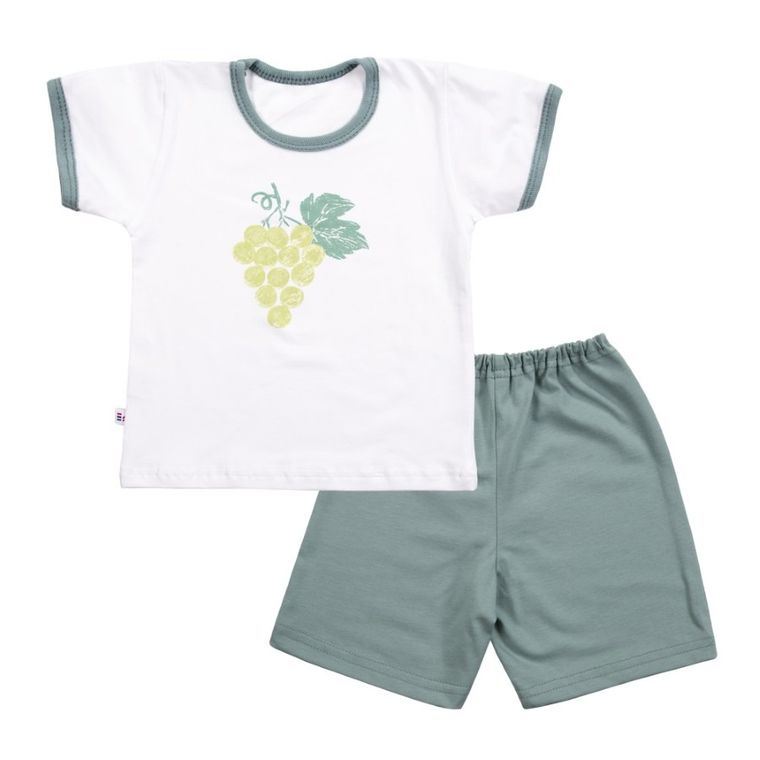 Piżama dziecięca, biało-zielona, Eevi