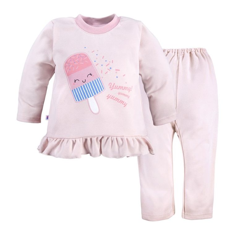 Piżama dziewczęca, beżowa, Eevi