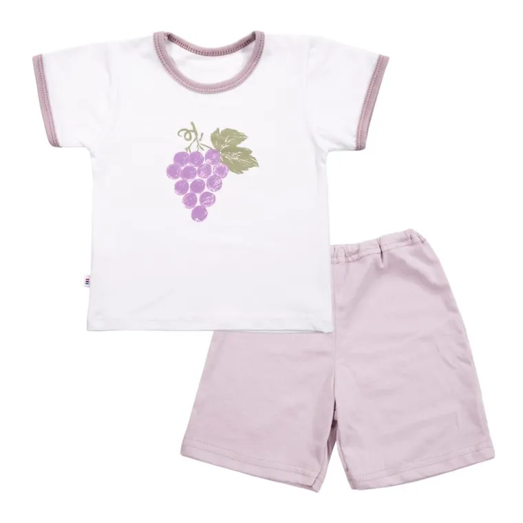 Piżama dziewczęca, biało-fioletowa, Eevi