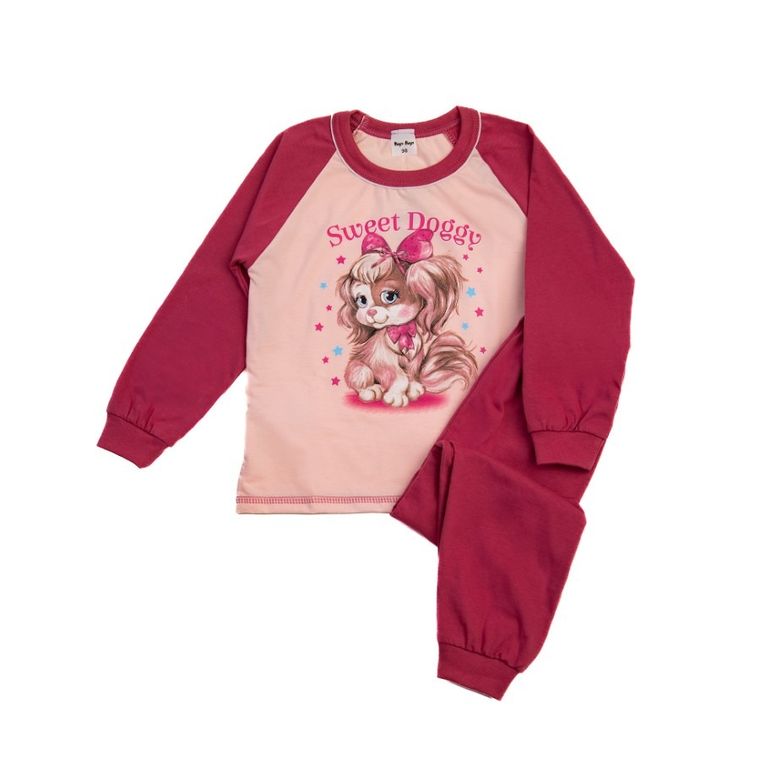 Piżama dziewczęca, ciemnoróżowa, Tup Tup