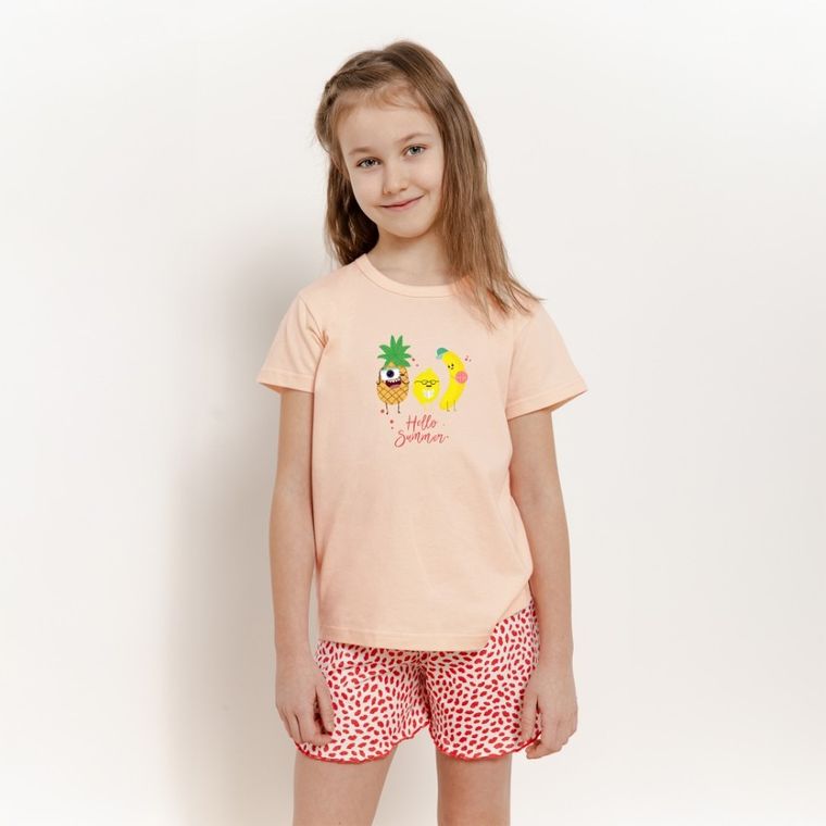 Piżama dziewczęca, pomarańczowa, Taro
