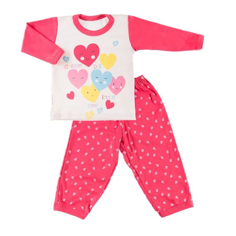 Piżama dziewczęca, różowa, Eevi