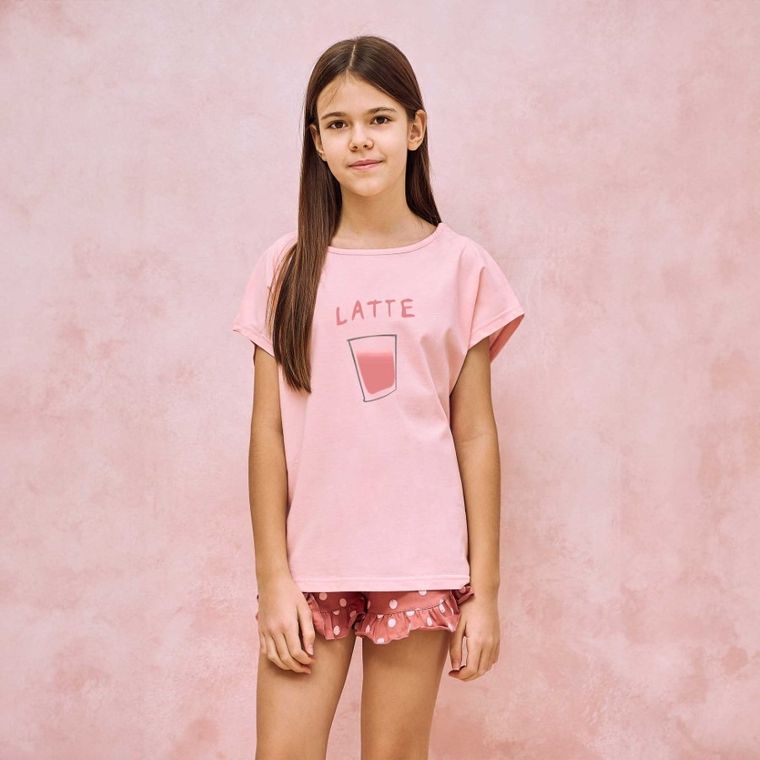 Piżama dziewczęca, różowa, Taro