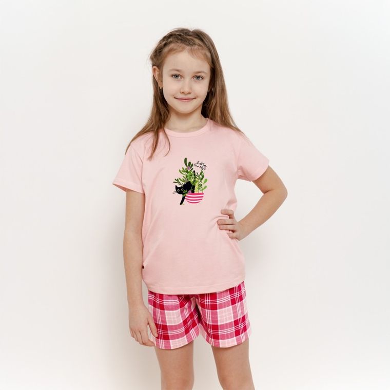 Piżama dziewczęca, różowa, Taro