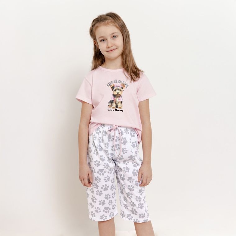 Piżama dziewczęca, różowa, Taro