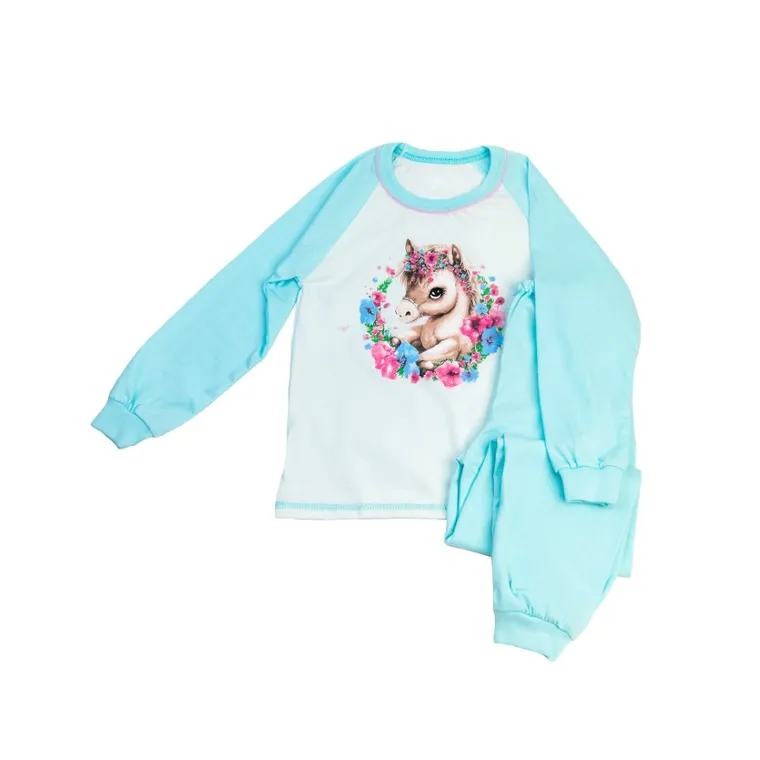 Piżama dziewczęca, turkusowa, Tup Tup