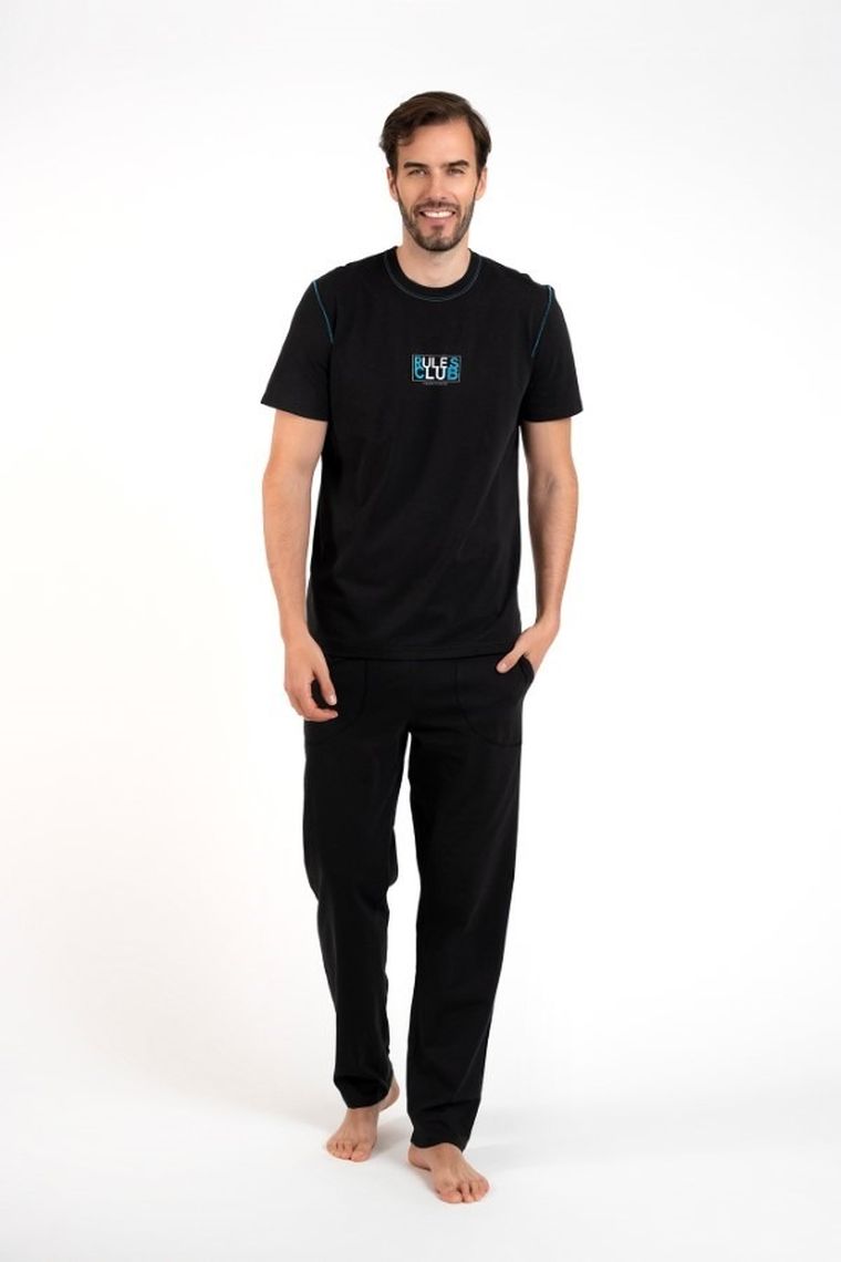 Piżama męska, czarna, Club, Italian Fashion