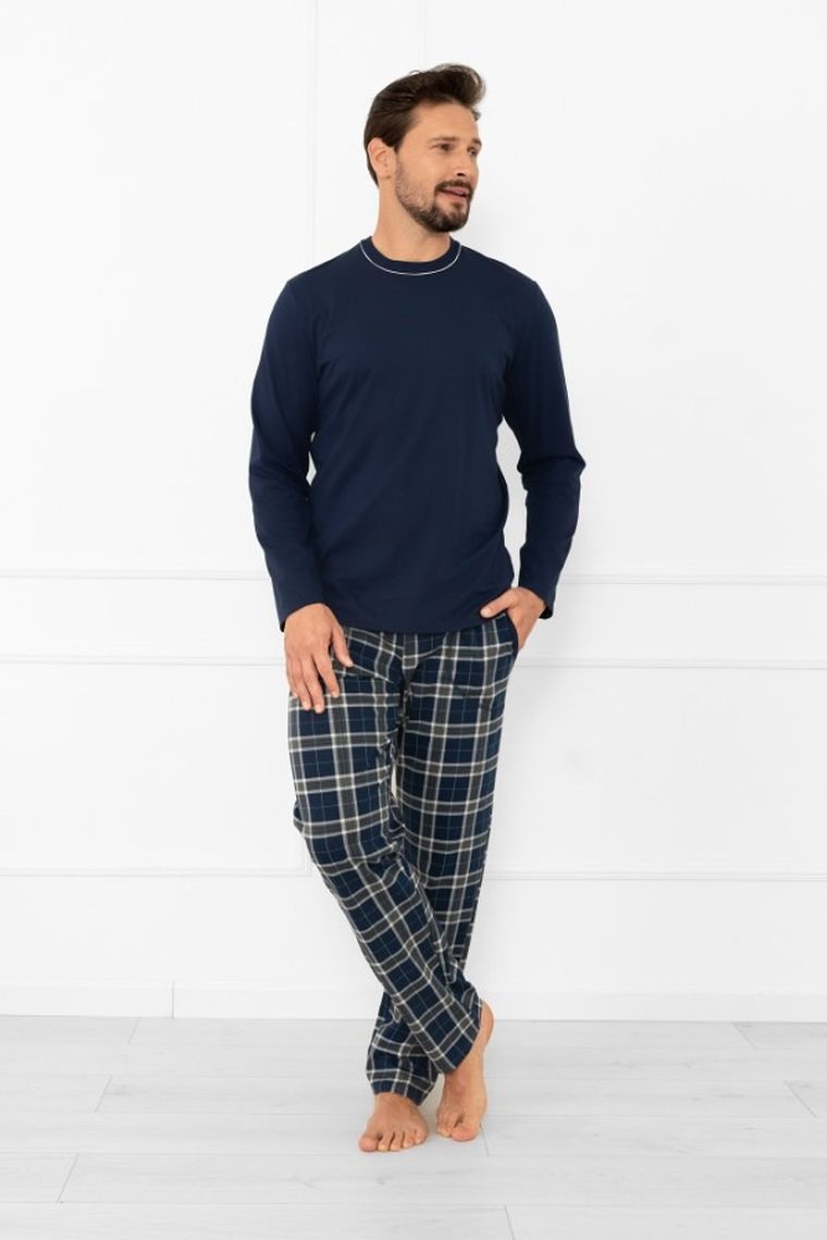 Piżama męska, granatowa, Andreas, Italian Fashion