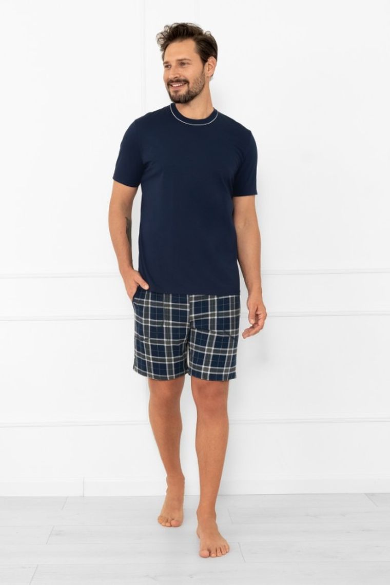 Piżama męska, granatowa, Andreas, Italian Fashion