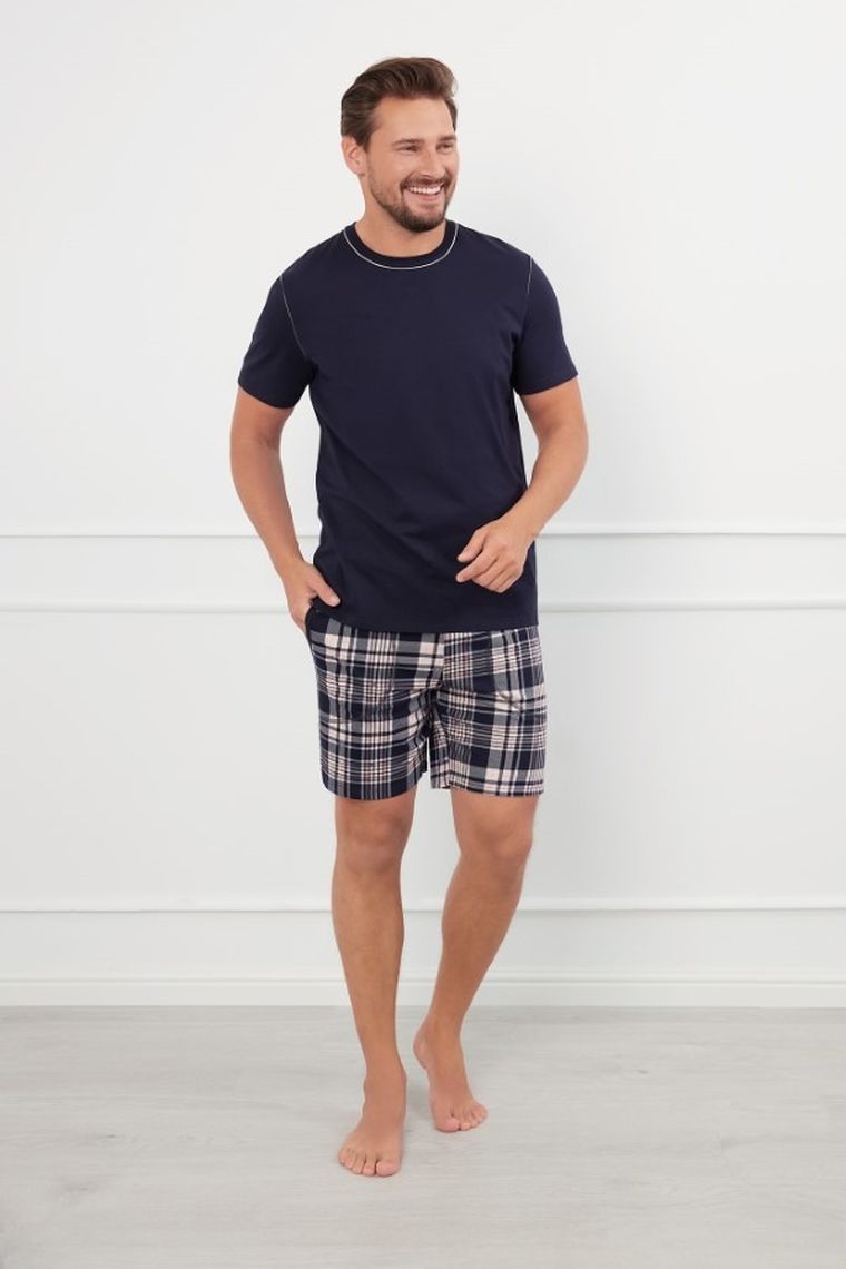 Piżama męska, granatowa, Edwin, Italian Fashion