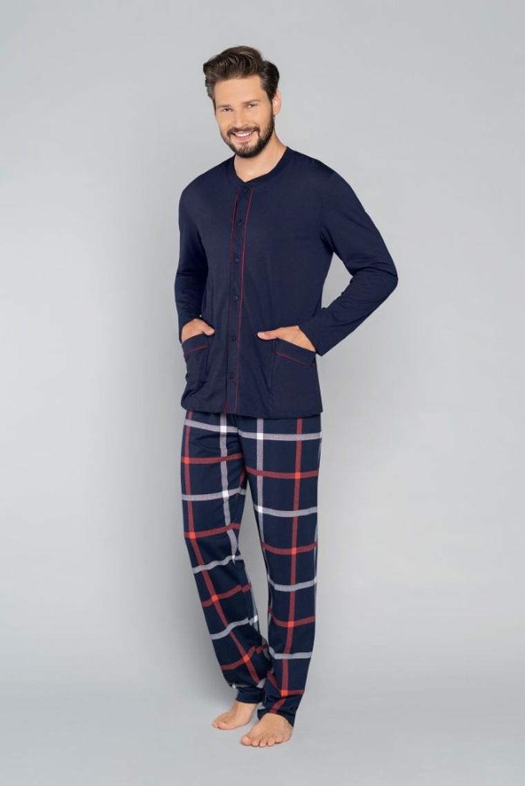 Piżama męska, granatowa, Nelson, Italian Fashion