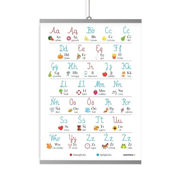 Plakat edukacyjny - alfabet litery polskie B2