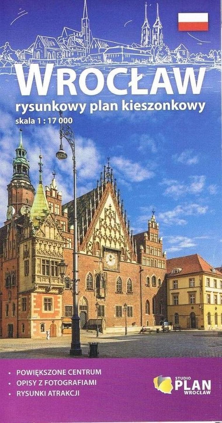Plan kieszonkowy rysunkowy. Wrocław 1:17 000