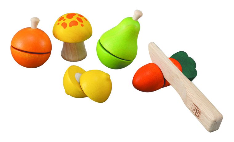 Plan Toys, Drewniane warzywa i owoce do krojenia