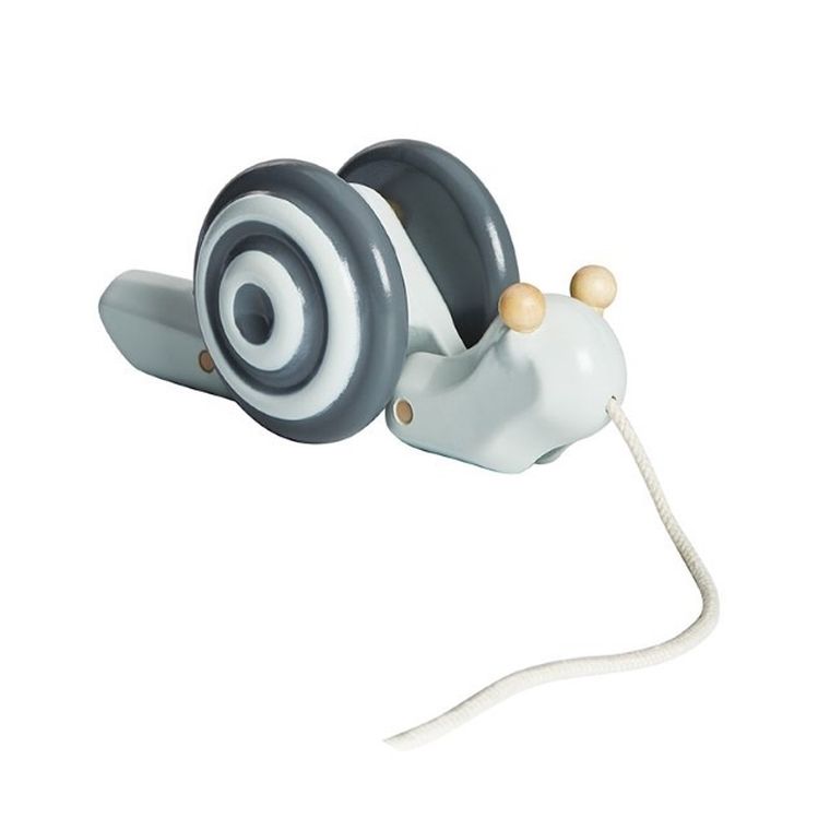 Plan Toys, ślimak do ciągnięcia, szary