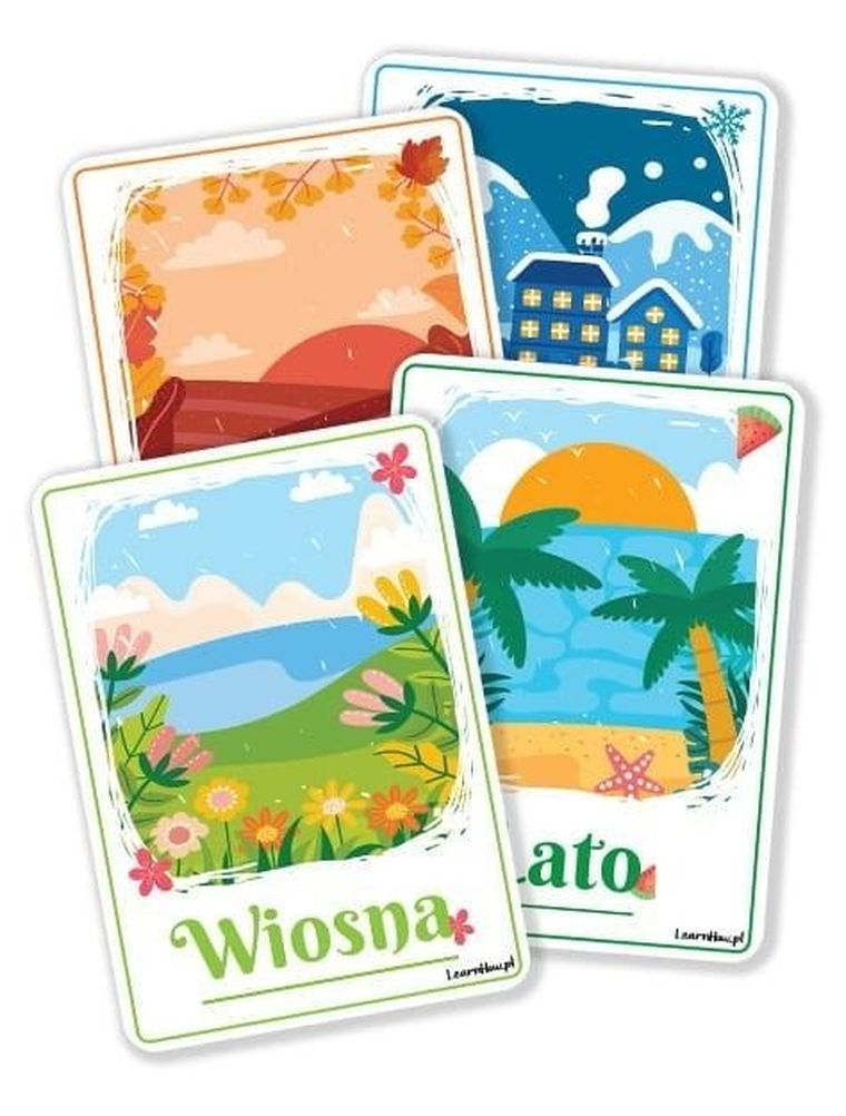 Plansze edukacyjne A4. Pory roku. 4 karty