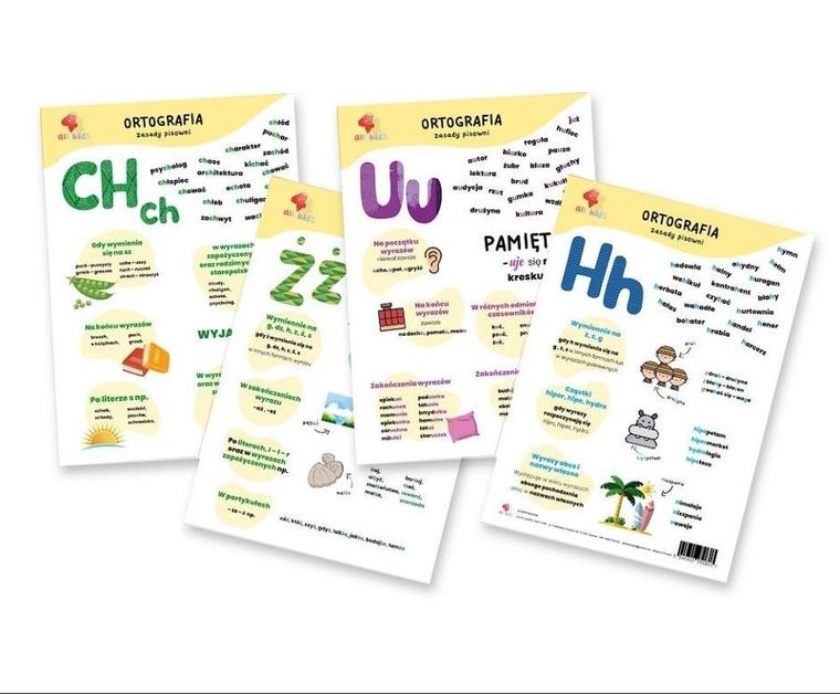 Plansze edukacyjne. Zasady ortografii. A4