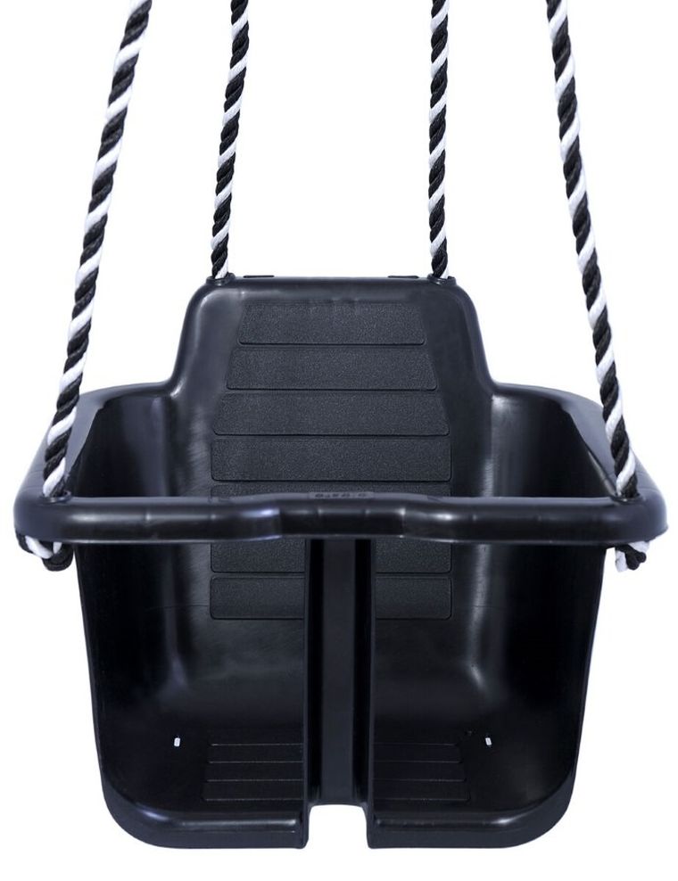 Plasto, huśtawka ze sznurkami, czarna, do 30 kg