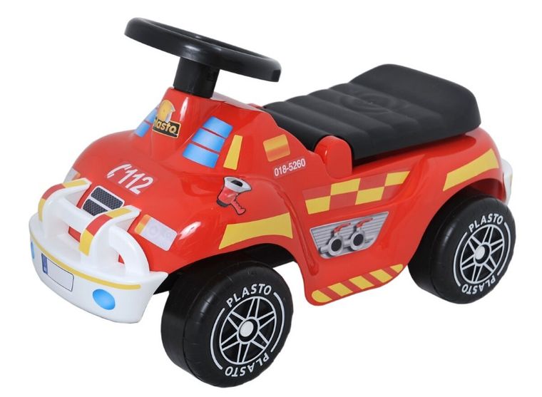 Plasto, jeździk z cichymi kołami, straż pożarna