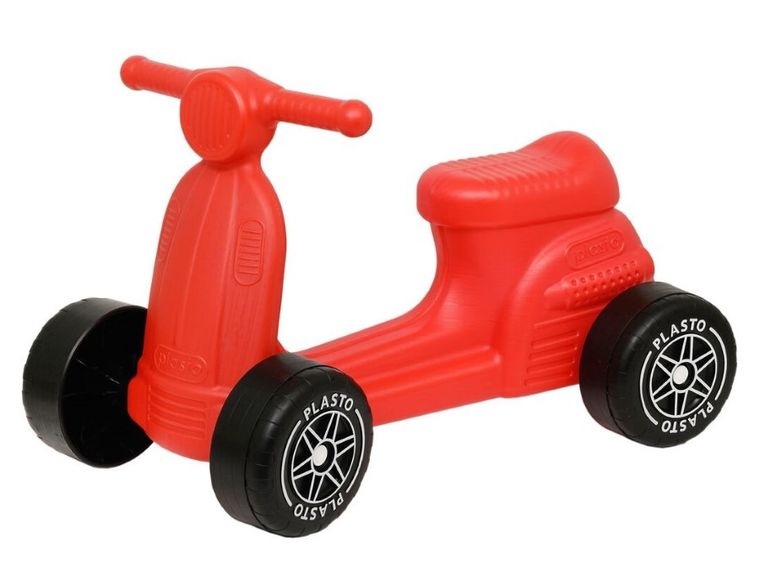 Plasto, skuter, jeździk z cichymi kołami, czerwona