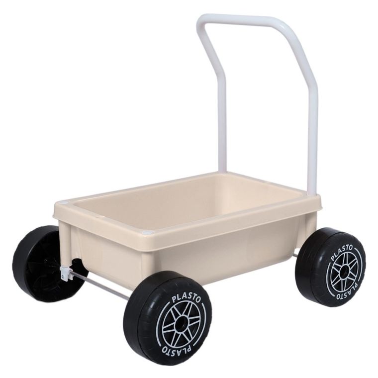 Plasto, wózek chodzik z cichymi kołami, soft neutrals