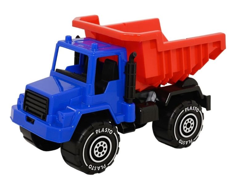 Plasto, wywrotka, pojazd budowlany, niebiesko-czerwona, 30 cm