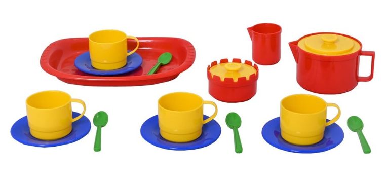 Plasto, zestaw naczyń do kawy i herbaty, 18 elementów