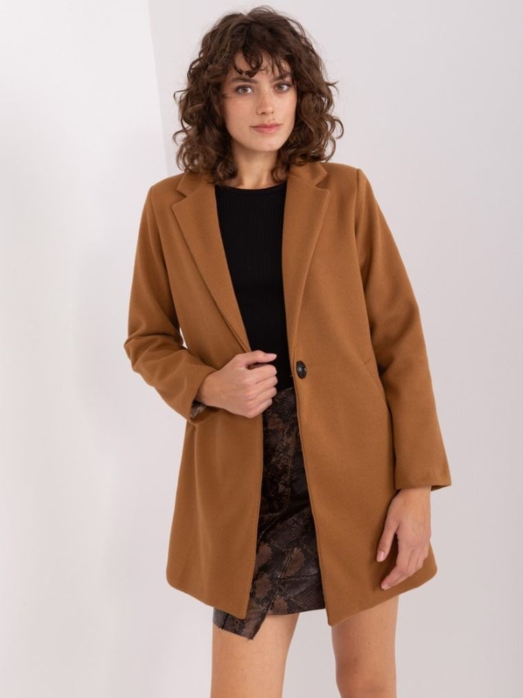 Płaszcz damski, brązowy, Och Bella