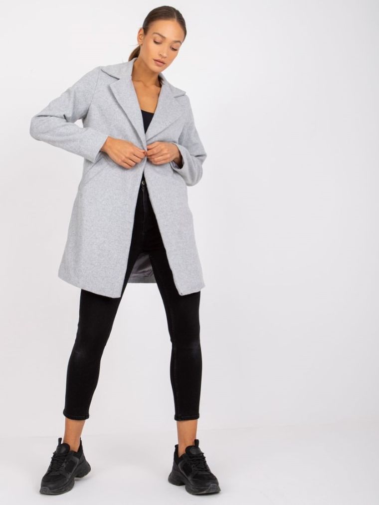 Płaszcz damski, szary, Rue Paris