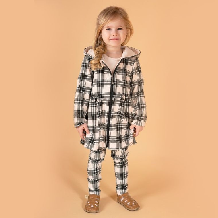 Płaszcz dresowy dziewczęcy z kapturem, dwustronny, mix, Nicol