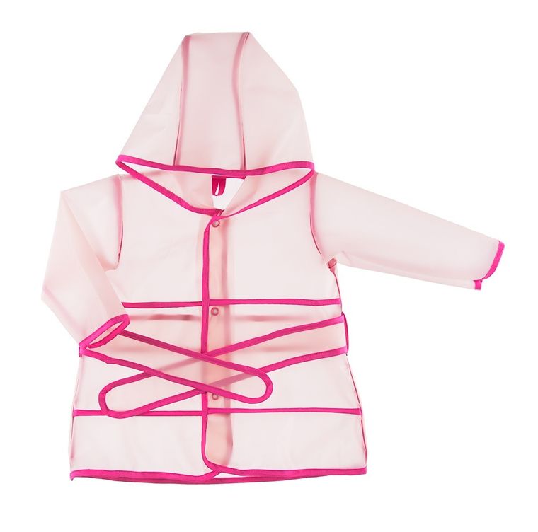 Płaszcz przeciwdeszczowy z kapturem dziewczęcy, różowy, Eevi