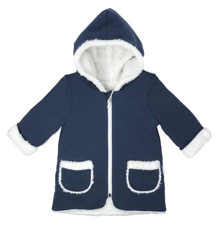 Płaszczyk dziewczęcy z kapturem, granatowy, Nicol