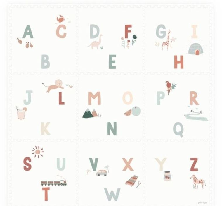 Play&Go, mata piankowa, dwustronna, Alphabet, 180-180 cm